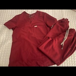 FIGS XS Burgundy set